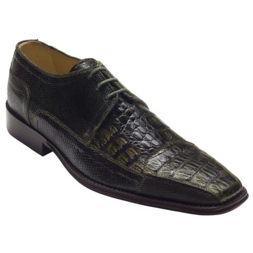 David X "Carlino" Olive Genuine Crocodile / Lizard Shoes